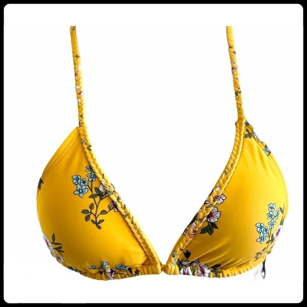 Nwt Wallflower Floral Triangle Bikini Top